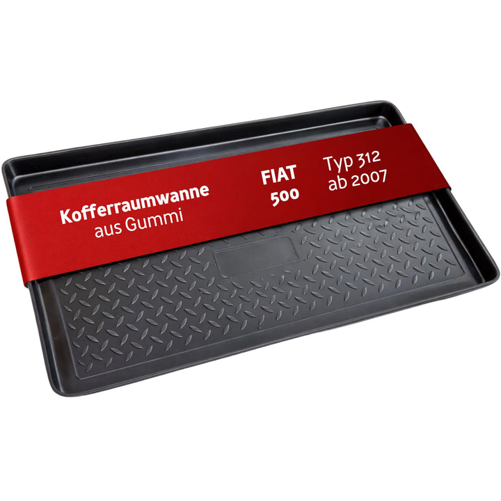 Recambo Kofferraumwanne passend für FIAT 500 | Typ 312 | ab 2007- | passgenau mit Rand
