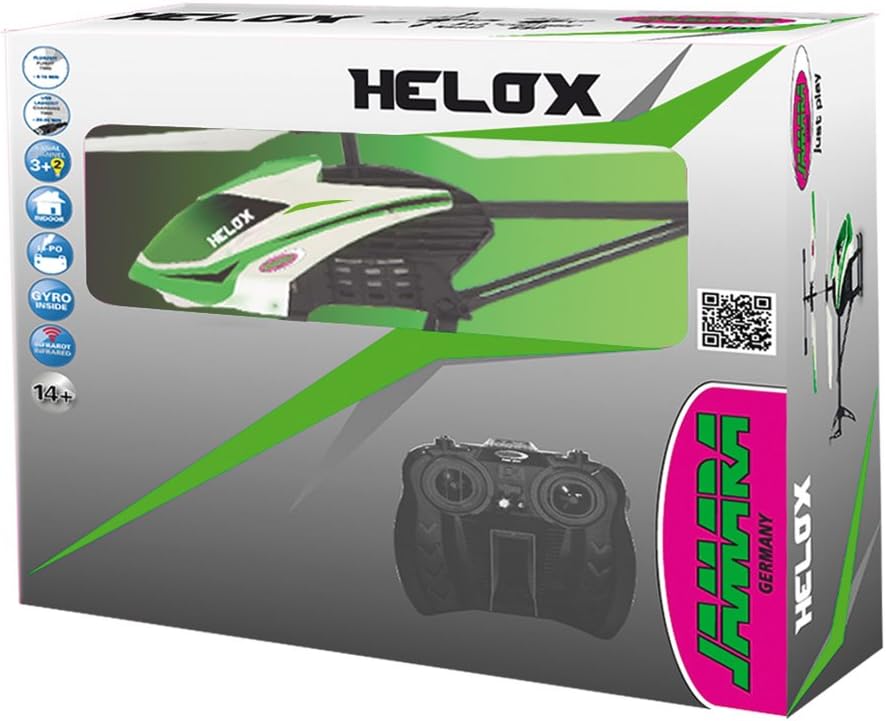 JAMARA 410063 - Helox 3+2Kanal Heli Gyro, Licht+Demo IR - RC Helikopter, Flexible, Robustes Kunststo