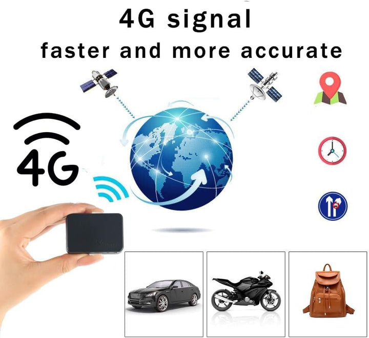 Winnes 4G Mini GPS Tracker Auto, Echtzeit-Positionierung, GPS Tracker Kinder/Fahrrad/Motorrad, Einge