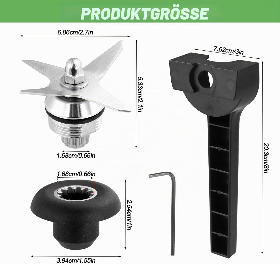 Ersatzklingen Mixer für Vitamix-Mixer 64oz und 32oz Behälter, Ersatz-Mixerklingenbaugruppe aus Edels