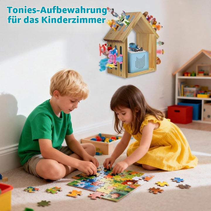 Vicloon Tonie Regal für Toniebox, Hausform Magnetisch Shelf für 20-30 Tonie Figurens, zum Hinstellen