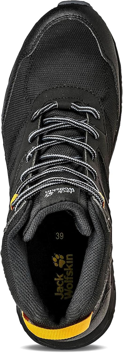 Jack Wolfskin Woodland Texapore Mid K Outdoorschuhe 30 EU Black Burly Yellow Xt, 30 EU Black Burly Y