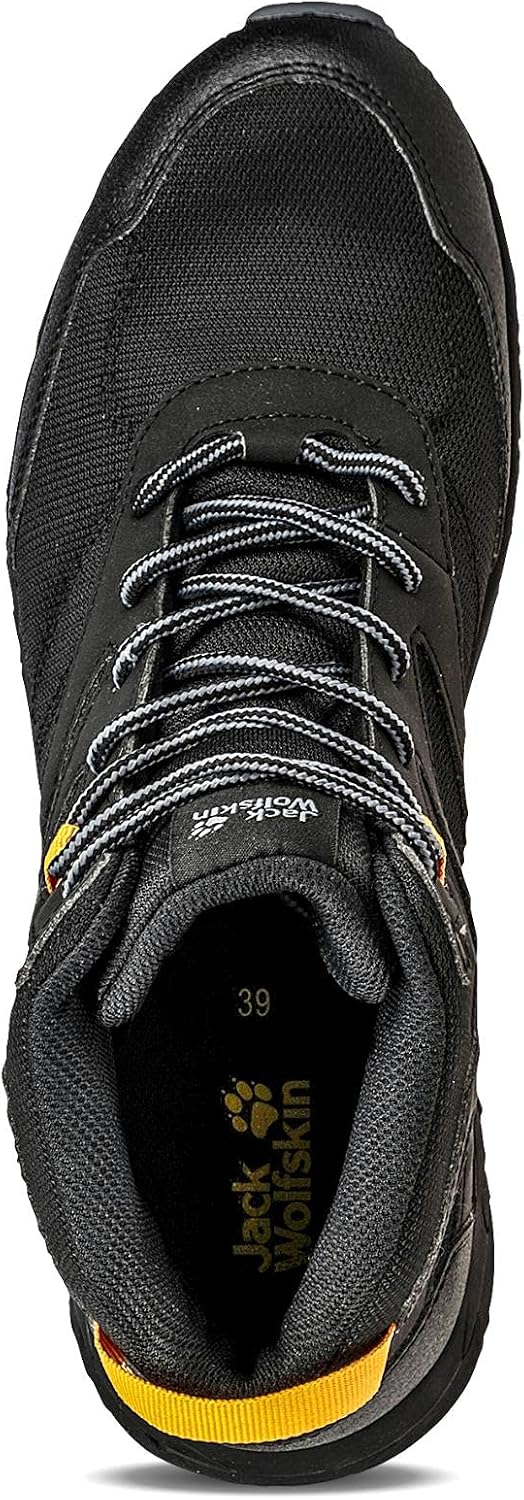 Jack Wolfskin Woodland Texapore Mid K Outdoorschuhe 32 EU Black Burly Yellow Xt, 32 EU Black Burly Y