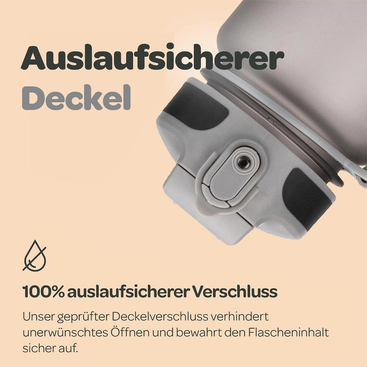 Hydracy Motivations Wasserflasche mit Zeitmarkierung &amp; Strohhalmdeckel 1L | BPA-frei, auslaufsicher,