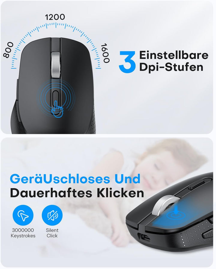 OMOTON Tastatur Maus Set Kabellose für MacBook Air/MacBook Pro/iMac/iMac Pro/Mac mini, Bluetooth Fun