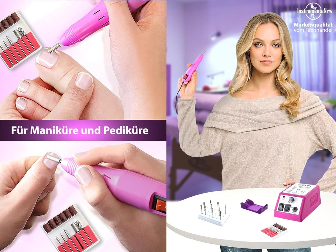 Elektrische Nagelfeile Kombi-Fusspflegegerät für Maniküre und Pediküre Set-Angebot mit Profi Diamant