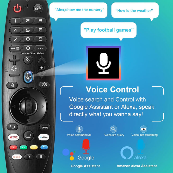 Ersatz für LG Magic Remote MR19BA/MR20GA mit Zeiger und Sprachfunktion Universalfernbedienung Kompat