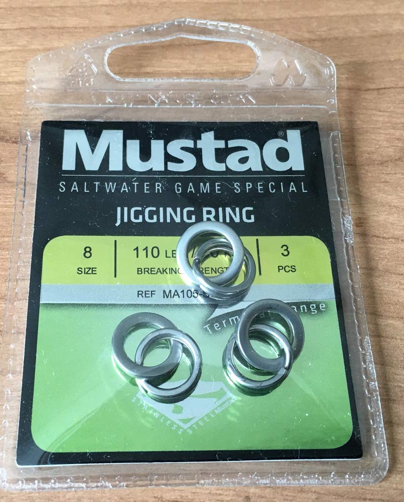 Mustad Jigs Ring Angeln Terminal Tackle (3 Pack), Multicolor, Grösse 8