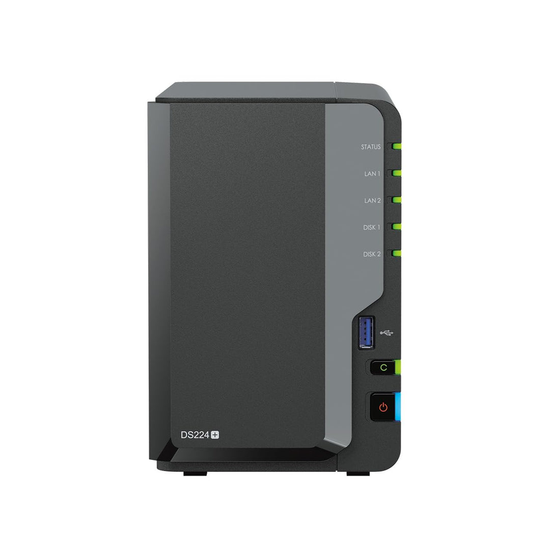 Synology DS224+ 2-Bay Diskstation NAS (Intel Celeron J4125 4-Core 2.0 GHz 2GB DDR4 RAM 2xRJ-45 1GbE