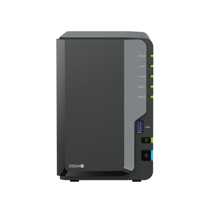 Synology DS224+ 2-Bay Diskstation NAS (Intel Celeron J4125 4-Core 2.0 GHz 2GB DDR4 RAM 2xRJ-45 1GbE