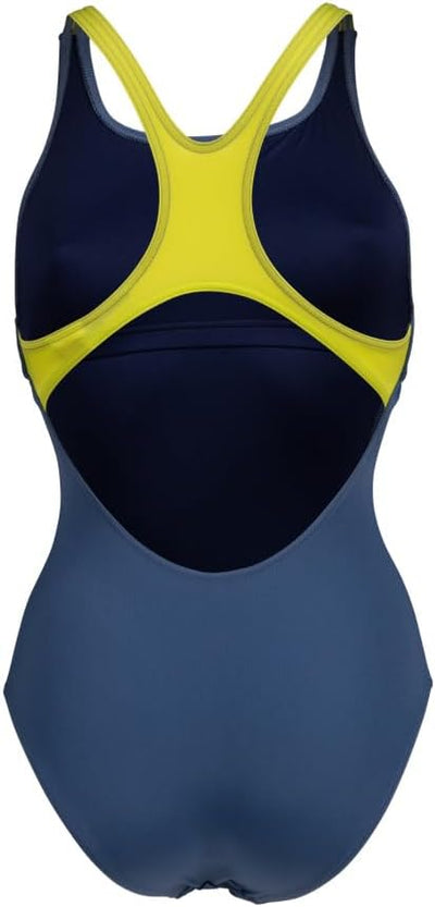 ARENA Damen Women's Swimsuit Swim Pro Back Graphic One Piece Swimsuit (1er Pack) 40 Grey Blue-soft G