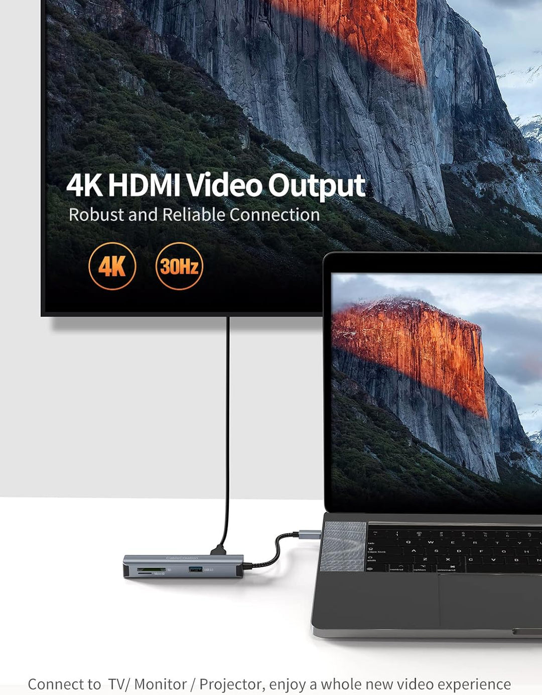 USB C Hub HDMI, USB-C Hub, CableCreation USB Hub, 2 USB 3.0, 1 HDMI 4K Adapter, SD/Micro SD-Kartenle