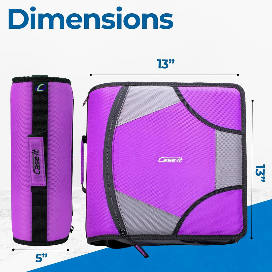 Case-it D-186 The King Size Reissverschluss-Ordner – 10,2 cm D-Ringe – 5 Motivordner – 800 Blatt Kap