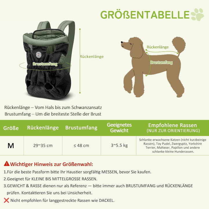 ALLSOPETS Hunderucksack für Kleine Hunde – Leichter, Atmungsaktiver und Bequemer Hunde Rucksack mit