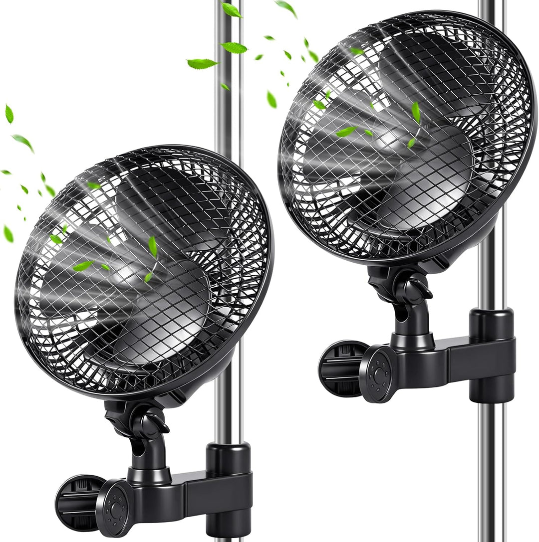 Grow Ventilator Oszillierender Clip Ventilator 6'' Mini Fan, Klemmbarer Grow Lüfter für Growzelt&Gro