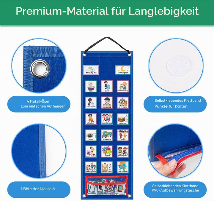 KIKIGOAL Kinder visuelle Planung Kalender Diagramm, 2 in 1 Autismus täglichen Routine Diagramm mit 7