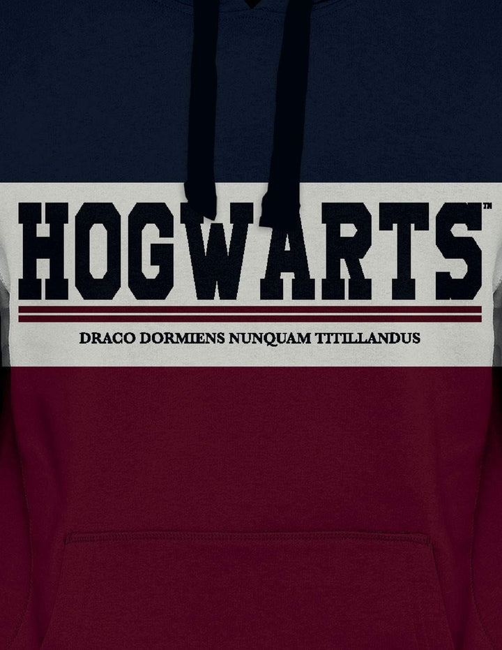 Harry Potter Hogwarts Männer Kapuzenpullover Burgund/Navy XL 100% Baumwolle Fan-Merch, Filme, Hogwar