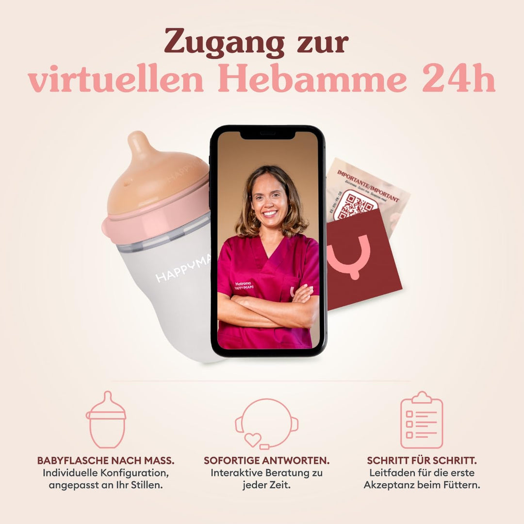 Set aus personalisierter Anti-Kolik-Silikonflasche + Sauger, anatomisches Design, mit zusätzlichem S