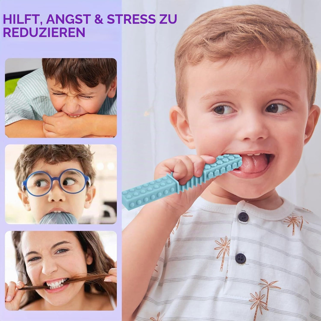 ERKOON 5 Stück sensorisches Kauspielzeug für autistische Kinder, Silikon-Kauröhrchen für Autismus, A