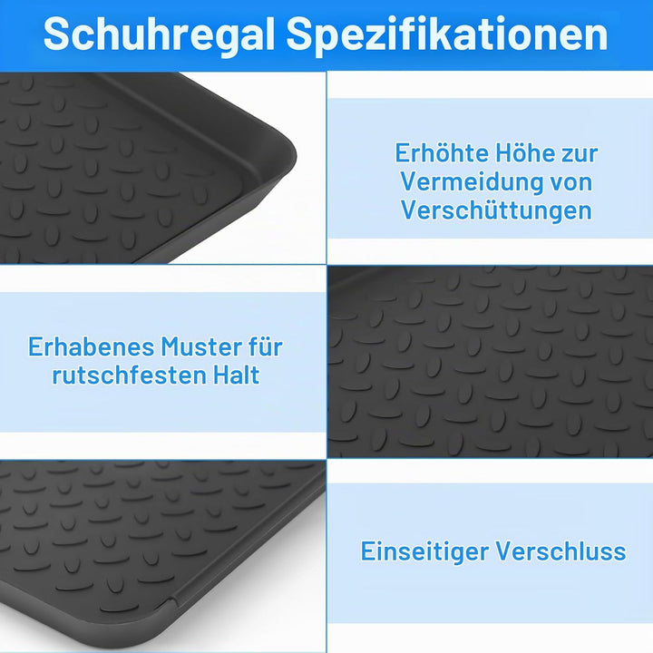 4 Stück Schuhabtropfschale,Schuhmatte Abtropfwanne 35 x 27.5 x 3 cm, Rutschfeste Kunststoff Schuhwan