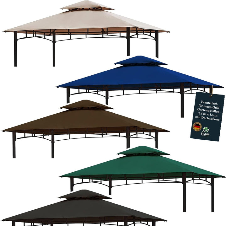 freigarten.de Ersatzdach für Pavillon Grill 2.4[m] x 1.5[m] Meter Sand Antik Pavillon Wasserdicht Ma
