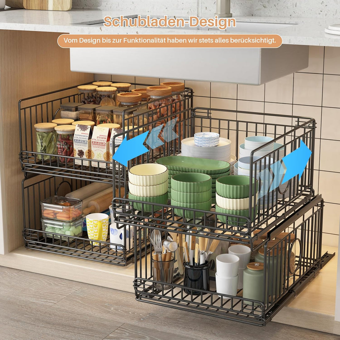 4 Stück Metall Schrank Organizer Kleiderschrank, Kein Bohren Ausziehbarer Schrank-Organizer, Stapelb