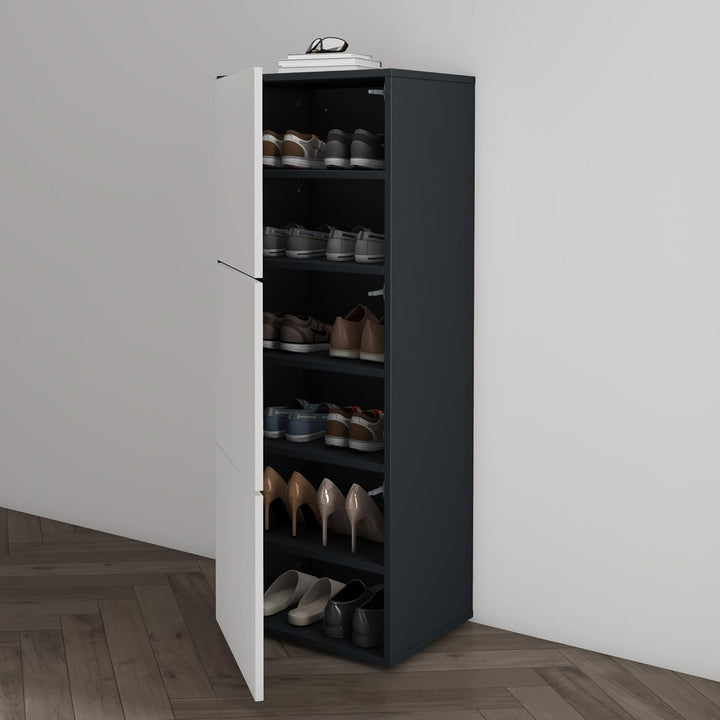 Mai & Mai Schuhschrank Schuhkommode mit 3 Schränken BTH: 45x36x120 cm Schuhregal Möbel in Anthrazit