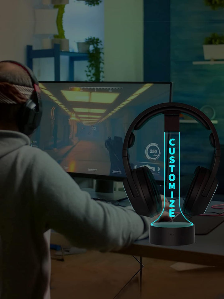 YuanDian personalisierte Licht bis Kopfhörer Stand für Schreibtisch, Gaming-Headset-Halter RGB mit 1