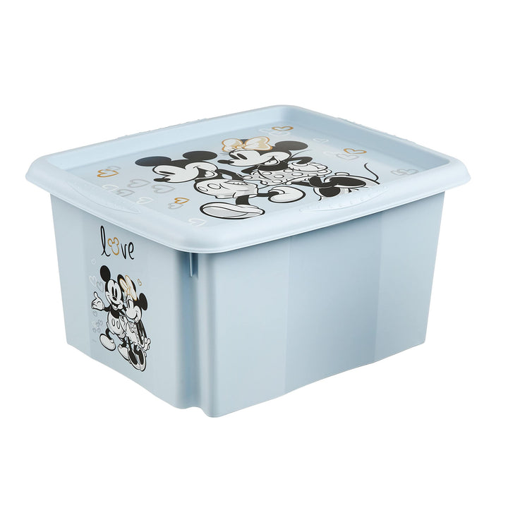keeeper Micky Maus Aufbewahrungsbox mit Deckel, Dreh- und stapelbar, Für Kinder, 24 l, Karolina, Clo