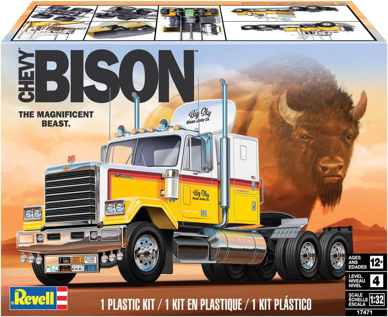 Revell USA Modellbausatz I Chevy Bison Semi Truck I Detailliertes Modell im Massstab 1:31 I 70 Teile