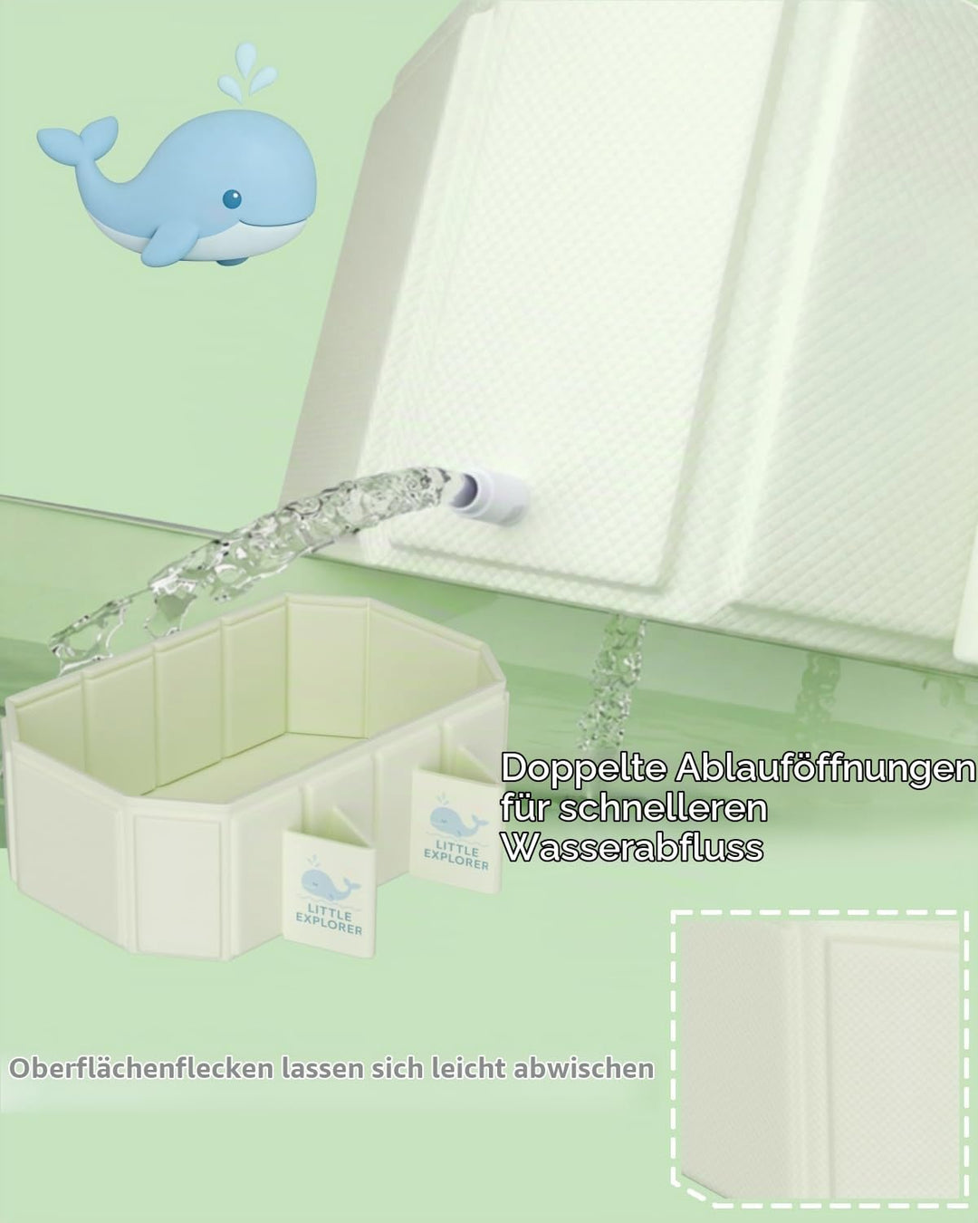 Babywanne Faltbar für Babys &amp; Kleinkinder von 0–6 Jahren, Klappbare Babybadewanne für Dusche &amp; Bad,