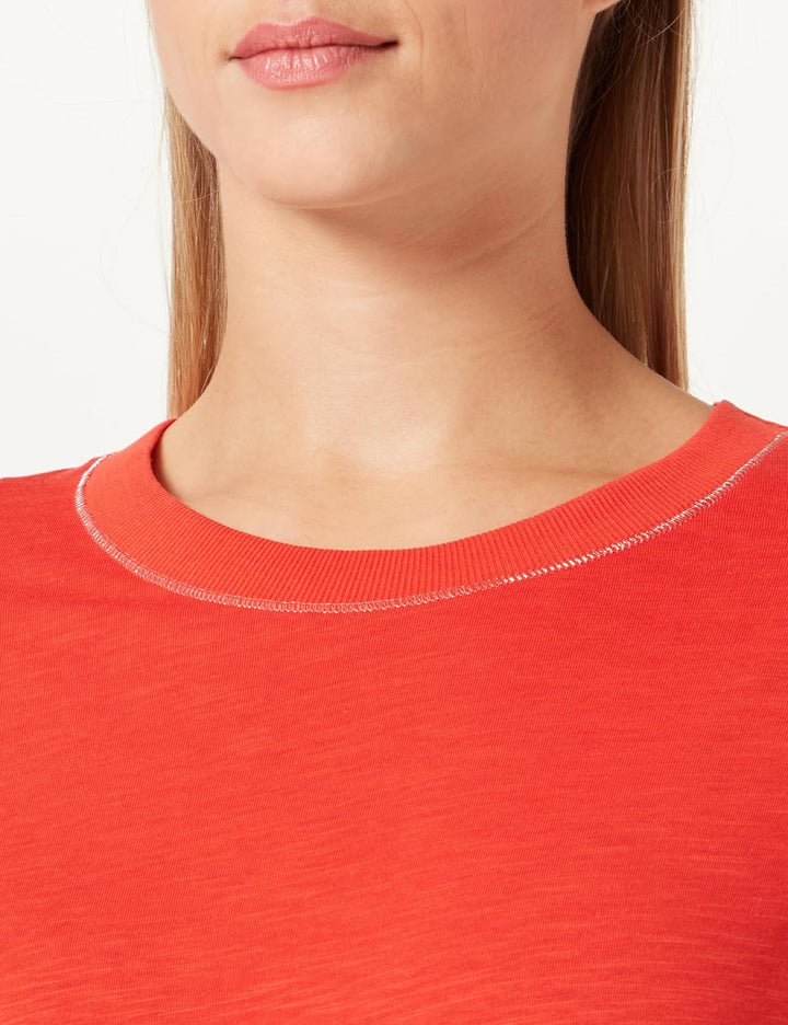 Gerry Weber Damen Blusenshirt mit Materialmix Langarm unifarben 36 Fire, 36 Fire