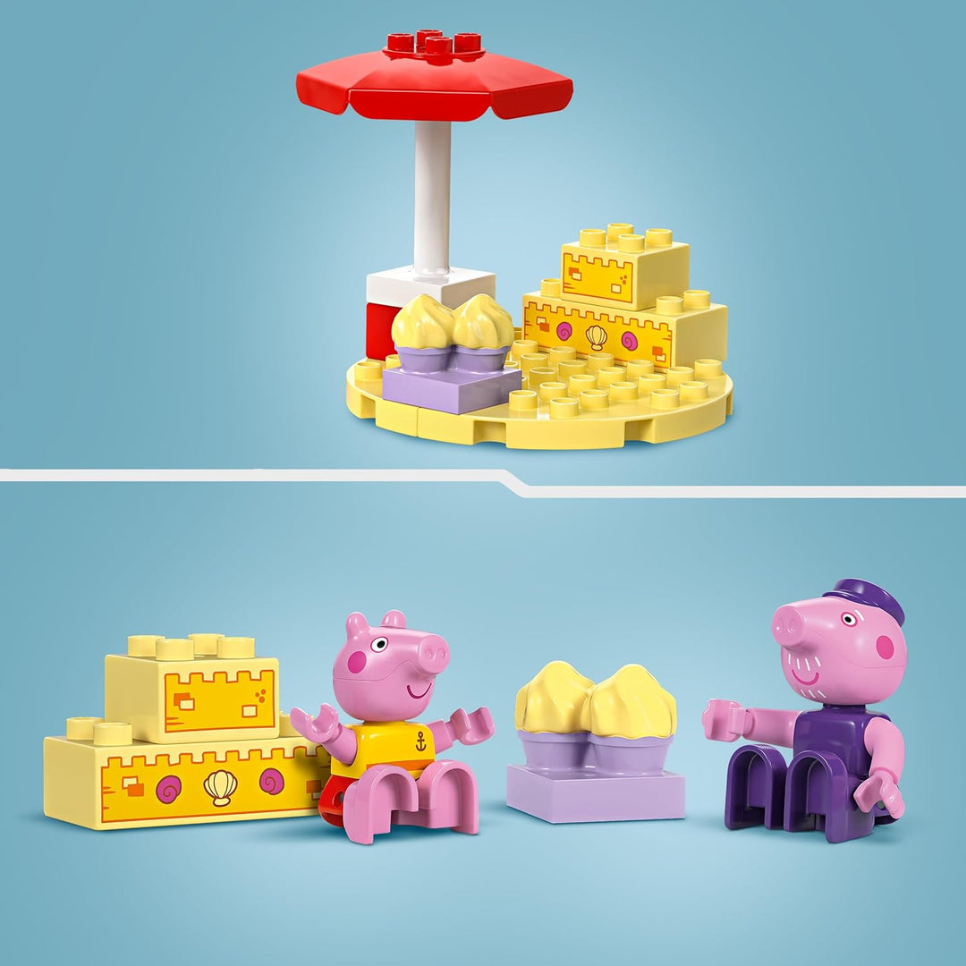 LEGO DUPLO Peppas Bootsausflug: Spielset mit Spielzeugboot zum Bauen und Umbauen mit 2 Figuren, krea