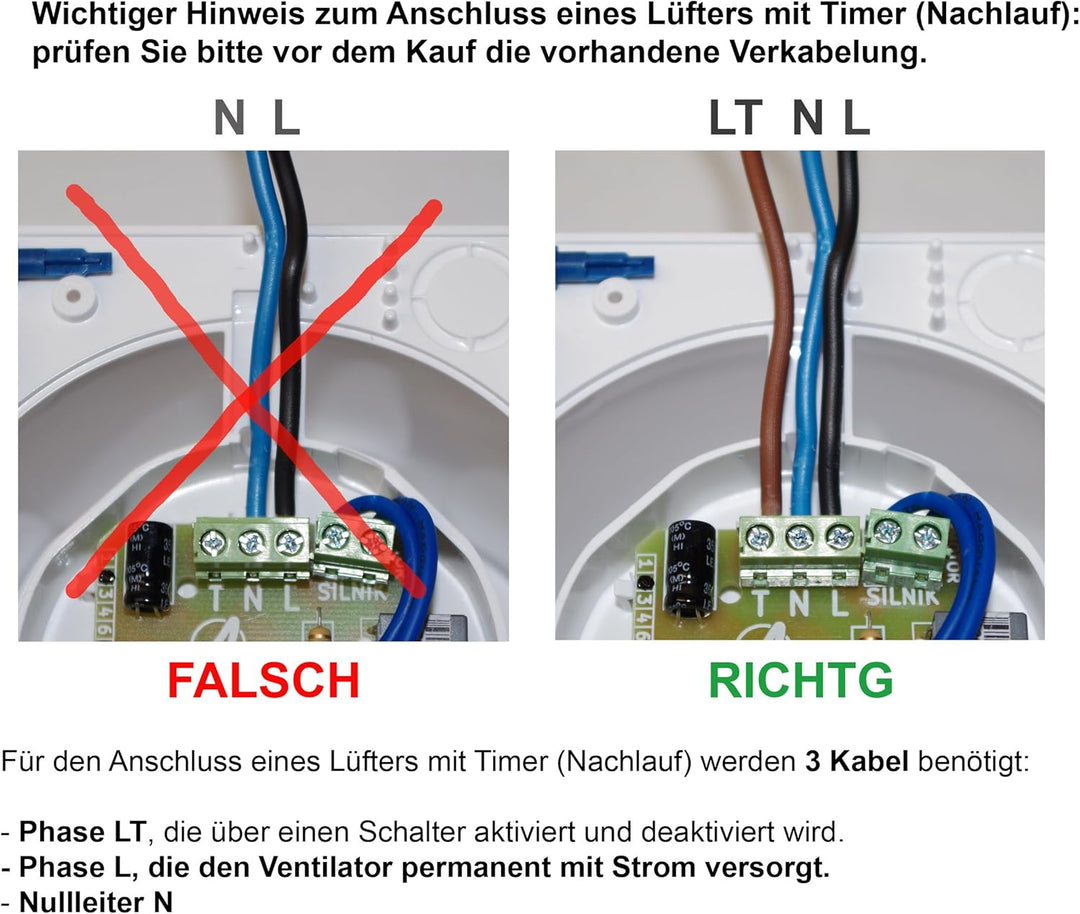 Badlüfter Wand-Ventilator Ø 100 mit Nachlauf , Kugellager Silent Escudo - Line System+ (satin), Sati