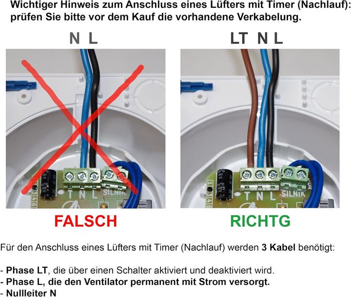 Awenta Badlüfter Wand-Ventilator Ø 100 mit Nachlauf, Kugellager Silent Nea - Line System+ inox (inox