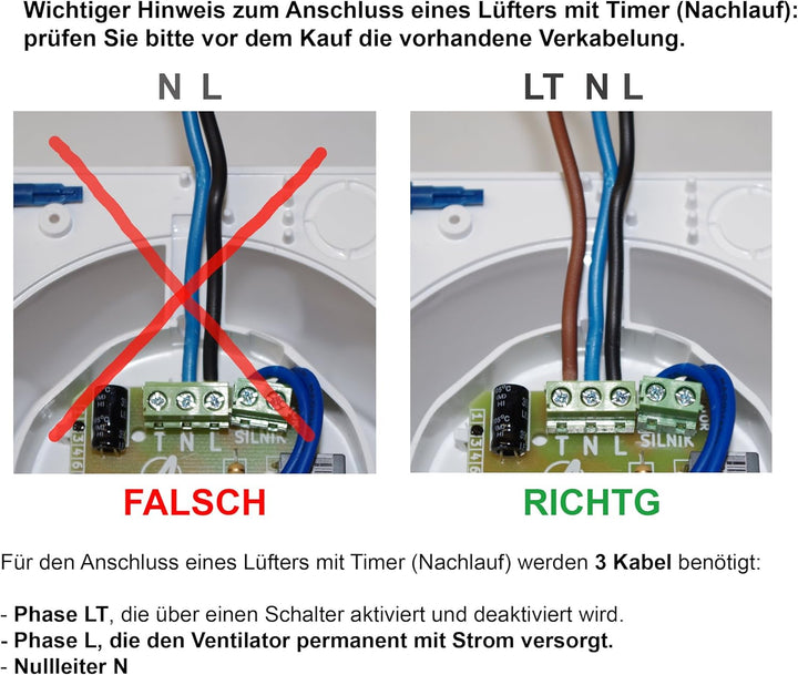 Awenta Badlüfter Wand-Ventilator Ø 100 mit Nachlauf, Kugellager Silent Escudo - Line System+ (silber