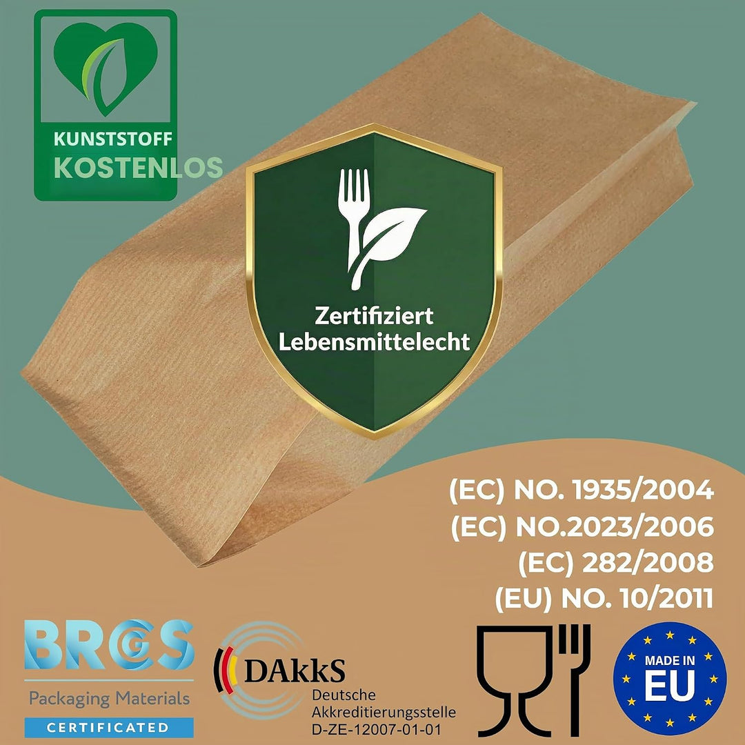 Loxato 1000 Brottüten Papier - Bäckertüten - Butterbrottüten Braun - Brotbeutel - Kraftpapier Tüten