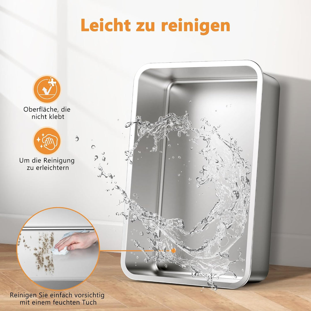 2 Pack FURTIME Katzenklo Edelstahl, Katzentoilette Edelstahl 30L Grosse Kapazität Auslaufsicher Gege