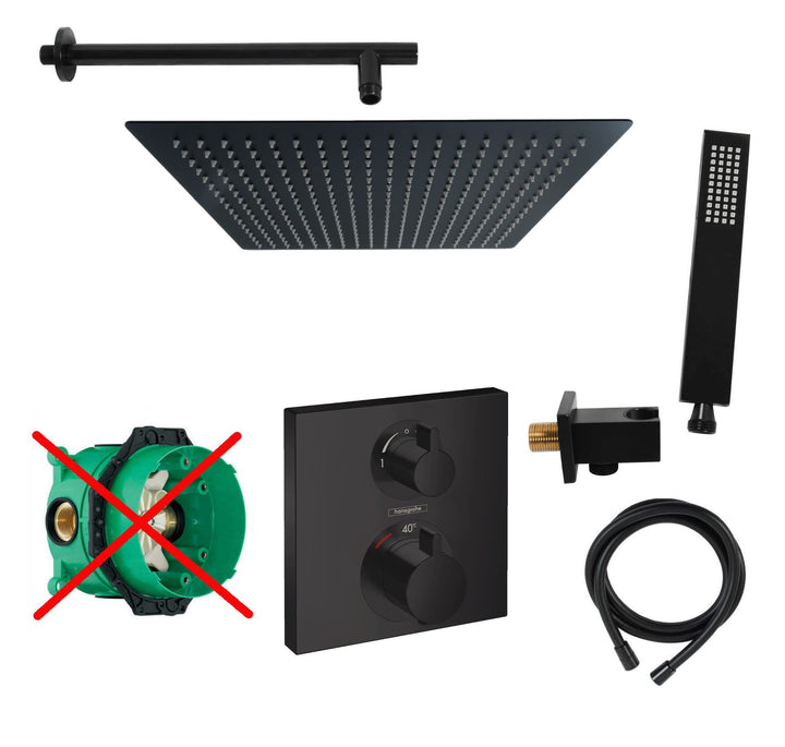 vanvilla Duschsystem mit Unterputz Thermostat Duscharmatur von Hansgrohe OHNE iBox mit vanvilla Rege