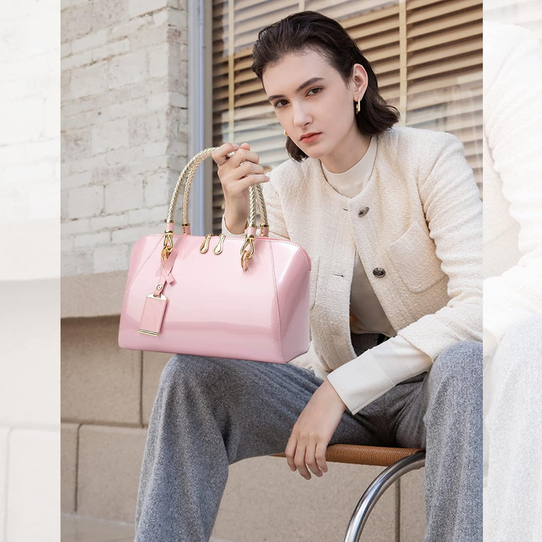 NICOLE & DORIS Mode Handtaschen Damen Lackleder Handtasche Elegant Schultertasche Frauen Umhängetasc