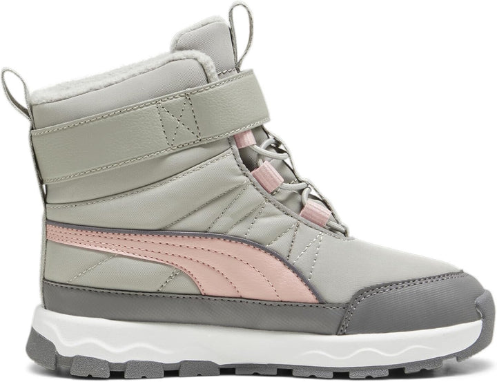 PUMA Unisex Kinder Evolve Puretex Ac+ps High Boot 34 EU Smokey Gray Future Pink Puma White, 34 EU Sm