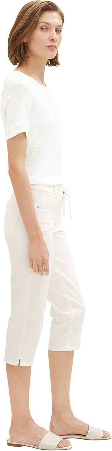 TOM TAILOR Damen Alexa Capri Fit Hose 32 10315 - Whisper White, 32 10315 - Whisper White