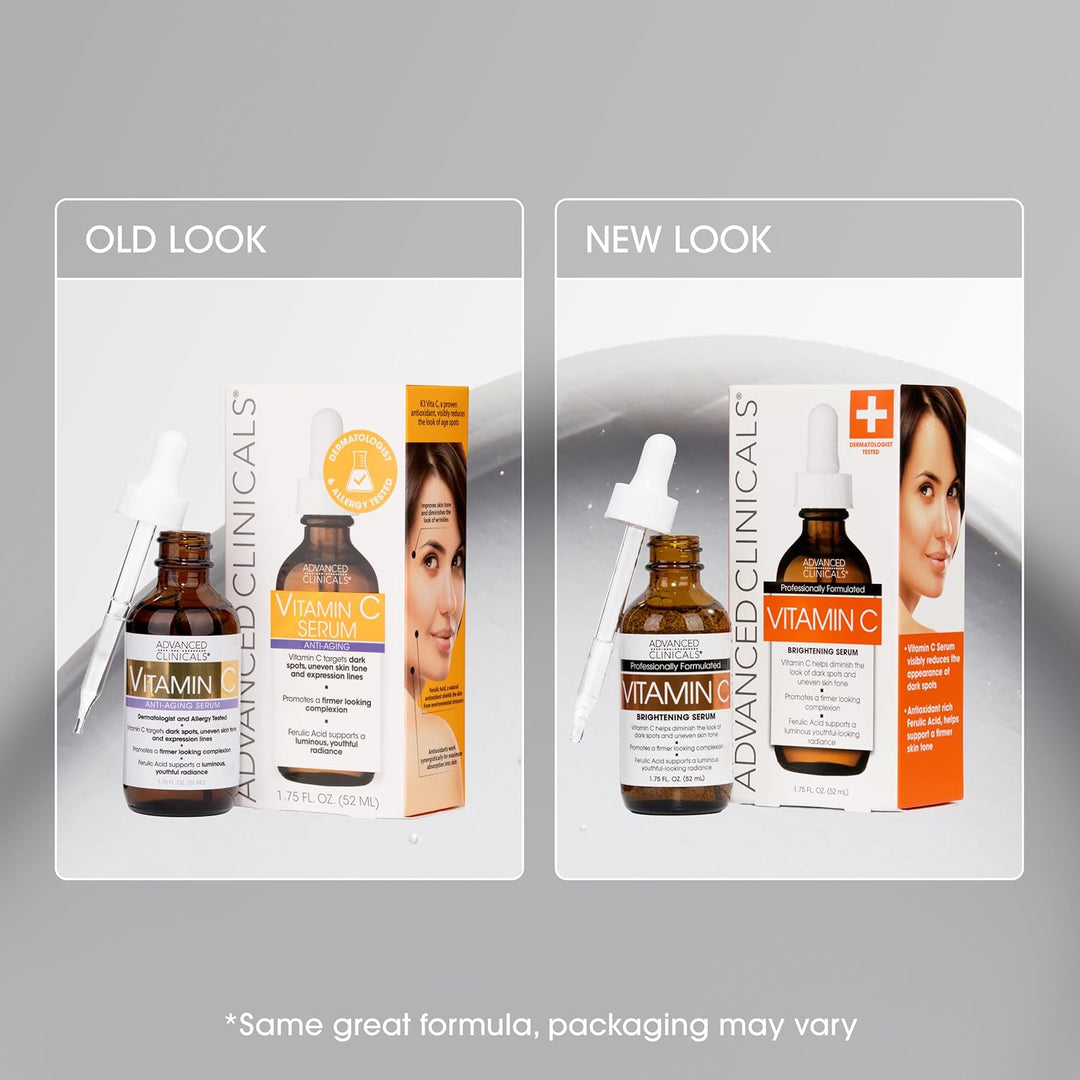 Advanced Clinicals Vitamin C Anti-Aging-Serum für dunkle Flecken,ungleichmässige Hautfarbe,Krähenfüs