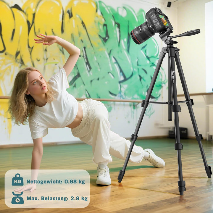 Stativ, Lusweimi 153 cm Kamerastativ für iPad Pro & iPhone Kompatibel mit Tablet/iPad Pro 12,9 Zoll/