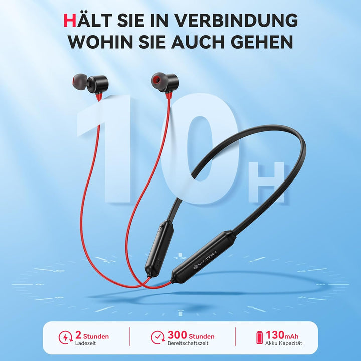 YATWIN Bluetooth Kopfhörer Sport in Ear, Bluetooth 5,0 Sportkopfhörer mit 16 Std HiFi Sound, IPX7 Wa