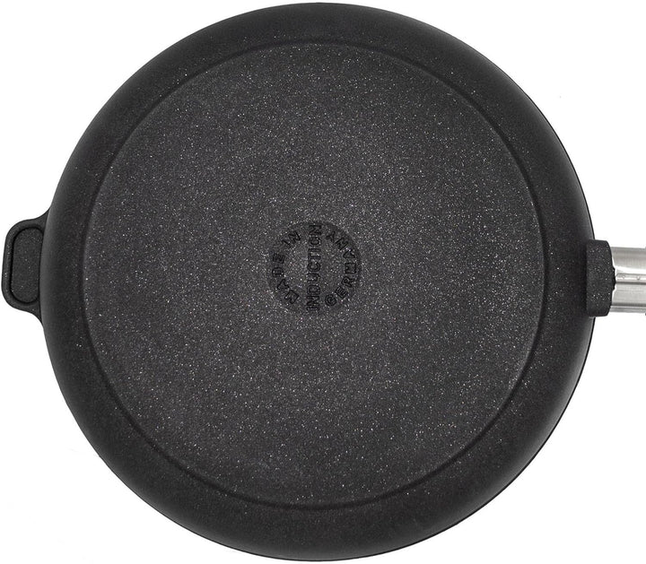 Eurolux Guss-Pfanne Induktion Ø 28 cm - hoher Rand 7 cm - grosse runde Alugusspfanne mit Beschichtun