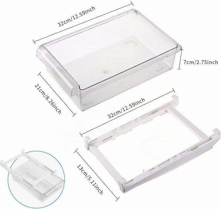 Viesap Kühlschrank Organizer, 2 Pack Kühlschrank Organizer Schublade, Ausziehbare Kühlschrank Schubl
