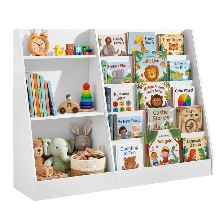 SONGMICS Bücherregal Kinder, Spielzeugregal, Kinderregal, Montessori Regal mit 5 Ebenen, Kinderzimme