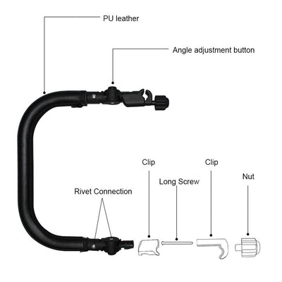 SOONHUA Stossstange für Kinderwagen aus PU-Leder für Kleinkinder, Kinderwagen, Armlehne, Universal-L