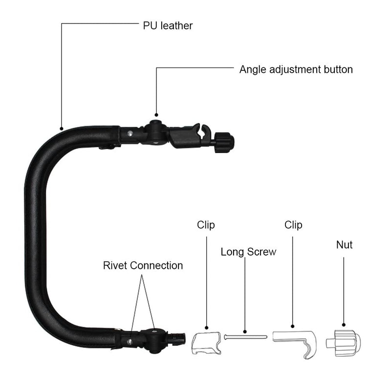 SOONHUA Stossstange für Kinderwagen aus PU-Leder für Kleinkinder, Kinderwagen, Armlehne, Universal-L